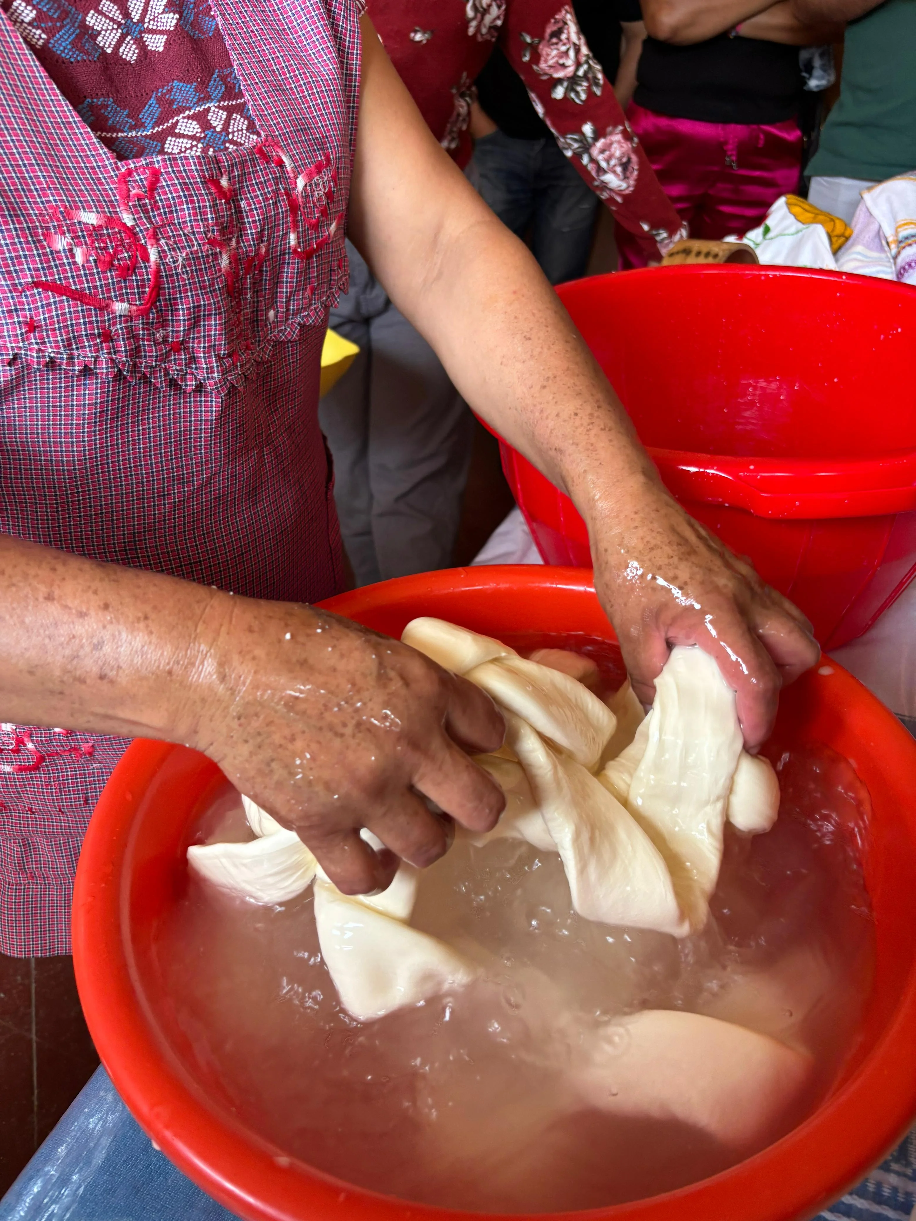 Traditonal Oaxacan woman making food